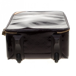 Pre Owned Louis Vuitton Amarante Monogram Vernis Pegase 45 Suitcase