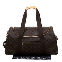 Pre Owned Louis Vuitton Brown Monogram Canvas Neo Eole 55 Rolling Luggage