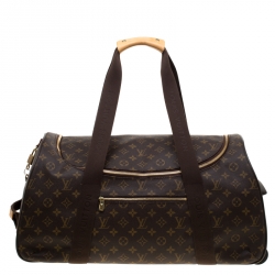 Pre Owned Louis Vuitton Brown Monogram Canvas Neo Eole 55 Rolling Luggage