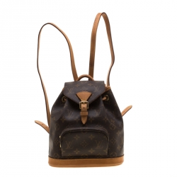 Louis Vuitton Montsouris Backpack Mini Brown CanvasLeather for sale online   eBay