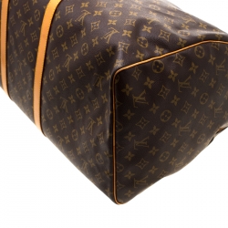 مملوكة مسبقًا Louis Vuitton Brown Monogram Canvas Keepall Bandouliere 60 Bag