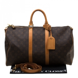 Pre Owned Louis Vuitton Monogram Canvas Keepall Bandouliere 45 Bag