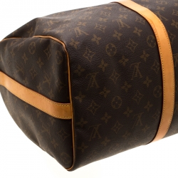 Pre Owned Louis Vuitton Monogram Canvas Keepall Bandouliere 45 Bag