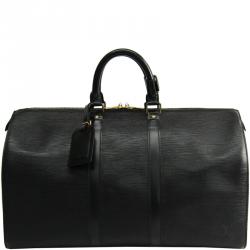 Pre Owned Louis Vuitton Black Epi Leather Keepall 45 Bag