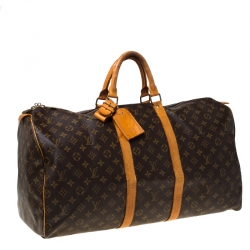 Pre Owned Louis Vuitton Monogram Canvas Keepall 55 Bag