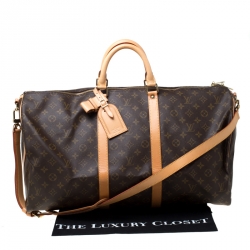 Pre Owned Louis Vuitton Monogram Canvas Keepall Bandouliere 55 Bag