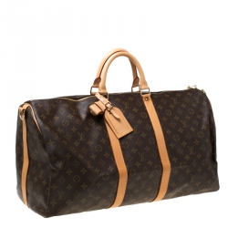 Pre Owned Louis Vuitton Monogram Canvas Keepall Bandouliere 55 Bag