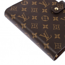 Pre Owned Louis Vuitton Monogram Canvas Medium Ring Agenda Cover