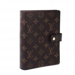 Pre Owned Louis Vuitton Monogram Canvas Medium Ring Agenda Cover