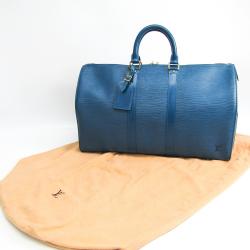 Pre Owned Louis Vuitton Toledo Blue Epi Leather Keepall 45 Bag