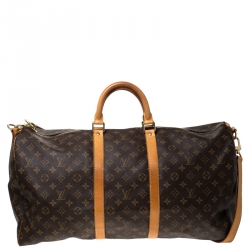 مملوكة مسبقًا Louis Vuitton Monogram Canvas Keepall Bandoullier 55 Bag