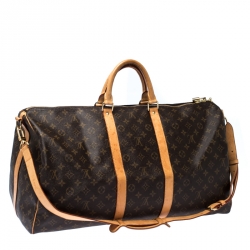 Pre Owned Louis Vuitton Monogram Canvas Keepall Bandouliere 55 Bag