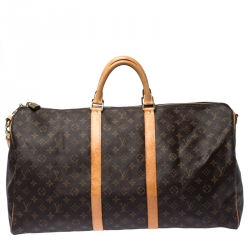 Pre Owned Louis Vuitton Monogram Canvas Keepall Bandouliere 55 Bag