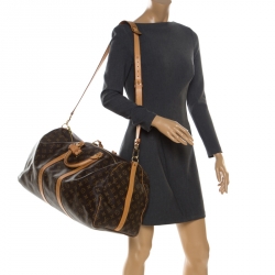 Pre Owned Louis Vuitton Monogram Canvas Keepall Bandouliere 55 Bag