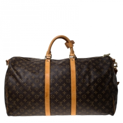 Pre Owned Louis Vuitton Monogram Canvas Keepall Bandouliere 55 Bag