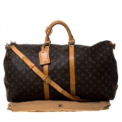 Pre Owned Louis Vuitton Monogram Canvas Keepall Bandouliere 55 Bag