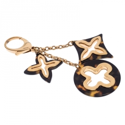 Louis Vuitton Gold Insolence Tortoise Shell Gold-tone Key Chain - Bag Charm  