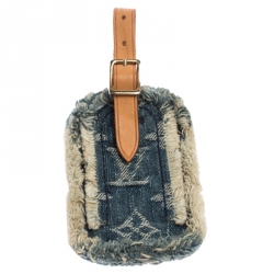Pre Owned Louis Vuitton Blue Monogram Denim Luggage Tag