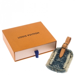 Pre Owned Louis Vuitton Blue Monogram Denim Luggage Tag