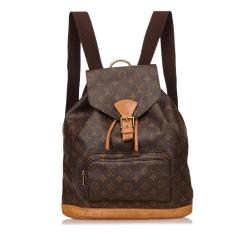 LV LV Unisex Montsouris BB Backpack Black Monogram Coated Canvas