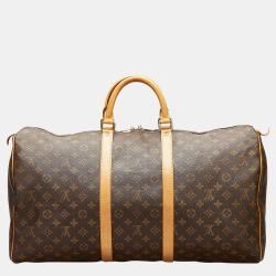 Pre Owned Louis Vuitton Brown Monogram Keepall 55