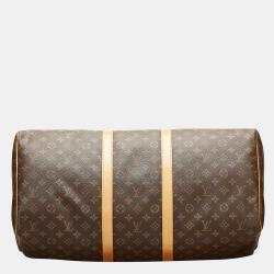 Pre Owned Louis Vuitton Brown Monogram Keepall 55