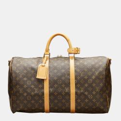 Pre Owned Louis Vuitton Brown Monogram Keepall Bandouliere 50