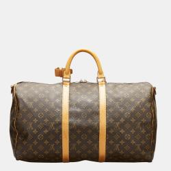 Pre Owned Louis Vuitton Brown Monogram Keepall Bandouliere 50
