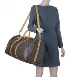 مملوكة مسبقًا Louis Vuitton Monogram Canvas Keepall Bandouliere 55