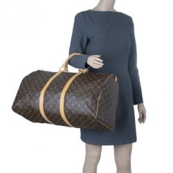 Pre Owned Louis Vuitton Monogram Canvas Keepall Bandouliere 55