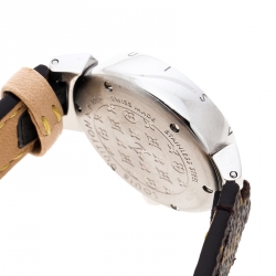 Louis Vuitton Stainless Steel Monogram Tambour Q1211 Women's Wristwatch 28 mm