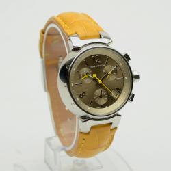 Louis Vuitton Yellow Tambour Chronograph Womens Wristwatch 