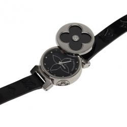 Louis Vuitton Black Stainless Steel Tambour Bijou Secret Women's Wristwatch 22MM