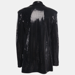 Love Moschino Black Sequined Open Blazer M
