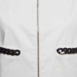 Love Moschino White Cotton Chain Detail Cropped Jacket M
