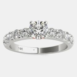 Pre Owned 14K White Gold Solitaire Natural Diamond Engagement Ring (1.00 Ctw) US 7