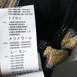 Pre Owned M Missoni Multicolor Textured Lurex Knit Sleeveless High Neck Top M