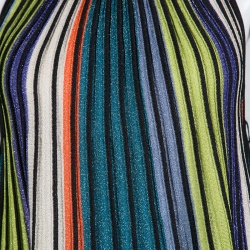 Pre Owned توب أم ميزوني تريكو لوريكس مقلم متعدد الألوان بطيات بلا أكمام S