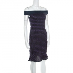 Pre Owned فستان إم ميزوني فيت آند فلير تريكو لوريكس متعدد الألوان أوف شولدر S