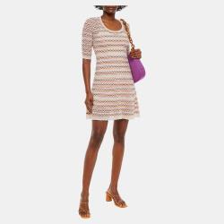 مملوكة مسبقًا M Missoni Beige/Multicolor Patterned Knit Mini Dress M (IT 42)