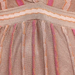 مملوكة مسبقًا M Missoni Pink Patterned Lurex Knit Midi Dress M