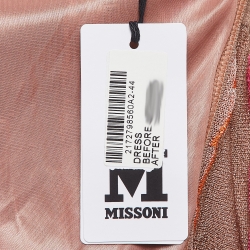 مملوكة مسبقًا M Missoni Pink Patterned Lurex Knit Midi Dress M