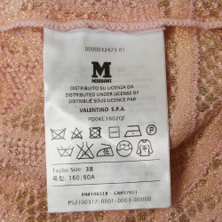 M Missoni Pink Patterned Lurex Knit Top S