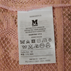 Pre Owned M Missoni Pink Patterned Lurex Knit Top M