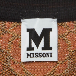 Pre Owned M Missoni Brown Floral Pattern Knit Sleeveless Top M