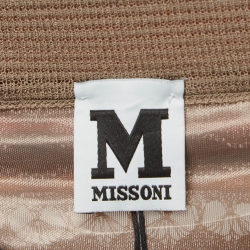 مملوكة مسبقًا M Missoni Brown Stripe Pattern Knit Maxi Skirt S