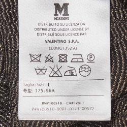 M Missoni Black/Gold Patterned Lurex Knit Top & Trouser Cord Set L/M