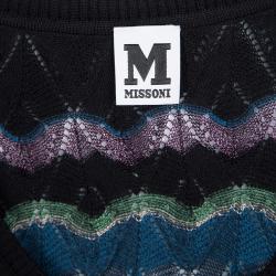 Pre Owned M Missoni Multicolor Perforated Knit Sleeveless Sweater S