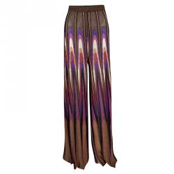 Pre Owned M Missoni Multicolor Lurex Knit Tube Top and High Waist Pants Set M