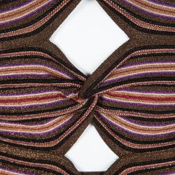 Pre Owned M Missoni Multicolor Lurex Knit Tube Top and High Waist Pants Set M